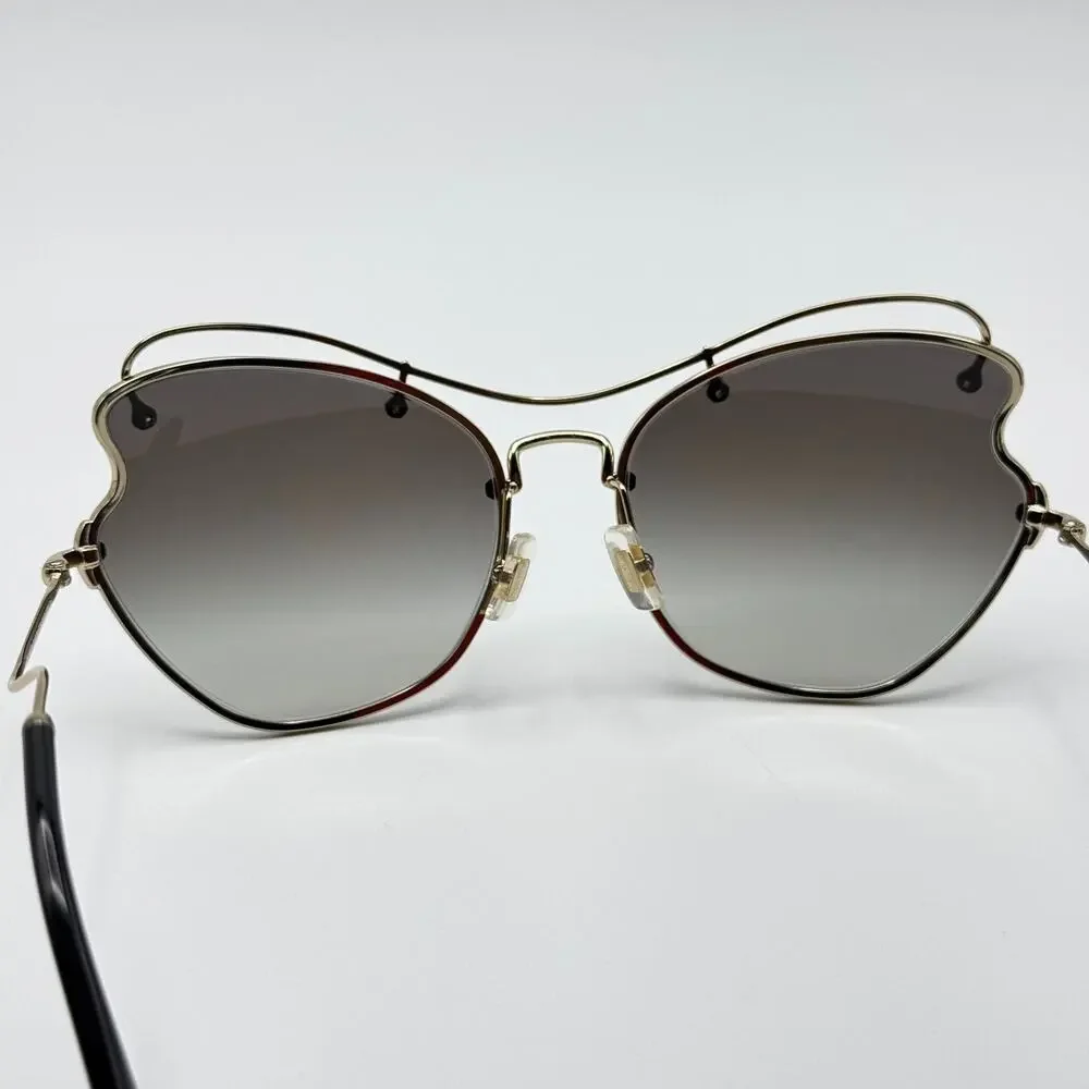 Miu Miu Sunglasses SMU 56R ZVN-0A7 Pale Gold Frame Gradient Lens 61-19-135mm